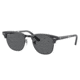 Ray-Ban RB2176 Clubmaster Folding Sunglasses, Grey On Black Frame, Dark Grey Lens, 51, RB2176-1367B1-51
