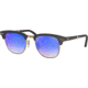 Ray-Ban RB2176 Clubmaster Folding Sunglasses, Matte Black Frame, Blu Flash Gradient Lenses, 901S7Q-51