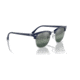 Ray-Ban RB3016 Clubmaster Sunglasses, Blue On Silver Frame, Dark Blue Mirror Polarized Lens, 49, RB3016-1366G6-49