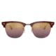 Ray-Ban RB3016 Clubmaster Sunglasses, Bordeaux On Rose Gold Frame, Red Mirror Polarized Lens, 49, RB3016-1365G9-49