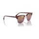 Ray-Ban RB3016 Clubmaster Sunglasses, Bordeaux On Rose Gold Frame, Red Mirror Polarized Lens, 49, RB3016-1365G9-49