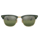 Ray-Ban RB3016 Clubmaster Sunglasses, Green On Arista Frame, Dark Green Mirror Polarized Lens, 49, RB3016-1368G4-49