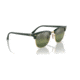 Ray-Ban RB3016 Clubmaster Sunglasses, Green On Arista Frame, Dark Green Mirror Polarized Lens, 49, RB3016-1368G4-49