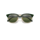 Ray-Ban RB3016 Clubmaster Sunglasses, Green On Arista Frame, Dark Green Mirror Polarized Lens, 49, RB3016-1368G4-49