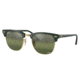 Ray-Ban RB3016 Clubmaster Sunglasses, Green On Arista Frame, Dark Green Mirror Polarized Lens, 49, RB3016-1368G4-49