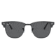 Ray-Ban RB3016 Clubmaster Sunglasses, Grey On Black Frame, Dark Grey Lens, 49, RB3016-1367B1-49