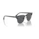 Ray-Ban RB3016 Clubmaster Sunglasses, Grey On Black Frame, Dark Grey Lens, 49, RB3016-1367B1-49