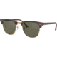 Ray-Ban RB3016 Clubmaster Sunglasses, Red Havana Frame, Crystal Green Polarized Lenses, RB3016 990/58-49