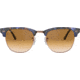 Ray-Ban RB3016 Clubmaster Sunglasses, Spotted Brown/Blue Frame, Clear Gradient Brown Lenses, RB3016 125651-51
