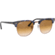 Ray-Ban RB3016 Clubmaster Sunglasses, Spotted Brown/Blue Frame, Clear Gradient Brown Lenses, RB3016 125651-51