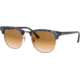 Ray-Ban RB3016 Clubmaster Sunglasses, Spotted Brown/Blue Frame, Clear Gradient Brown Lenses, RB3016 125651-51