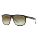 Ray-Ban RB4147 Sunglasses 6039W0-60 - Top Black On Transparent Frame, Clear Gradient Green Mirror Re Lenses