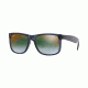 Ray-Ban RB4165 Sunglasses 6341T0-51 - Trasparent Blue Frame, Blue Gradient Green Mirror Red Lenses