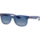 Ray-Ban RJ9052S New Wayfarer Sunglasses - Kid's, Transparent Blue, Light Grey Gradient Dark Blue, 48, RJ9052S-70624L-48