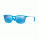 Ray-Ban RJ9061S Progressive Prescription Sunglasses RJ9061S-701155-49 - Lens Diameter 49 mm, Frame Color Azure Fluo Trasparent Rubber