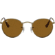 Ray-Ban Round Metal Sunglasses - Men's, Antique Gold Frame, Brown 53 mm Lenses, RB3447-922833-53