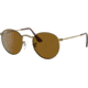 Ray-Ban Round Metal Sunglasses - Men's, Antique Gold Frame, Brown 53 mm Lenses, RB3447-922833-53