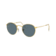 Ray-Ban Round Metal Sunglasses - Men's, Gold Frame, Blue 47 mm Lenses, RB3447-9196R5-47