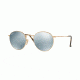Ray-Ban ROUND METAL RB3447N Sunglasses 001/30-47 - Shiny Gold Frame, Grey-Flash Lenses