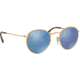 Ray-Ban ROUND METAL RB3447N Sunglasses 001/9O-50 - Shiny Gold Frame, Light Blue Flash Lenses