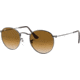Ray-Ban ROUND METAL RB3447N Sunglasses 004/51-50 - Gunmetal Frame, Crystal Brown Gradient Lenses