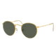 Ray-Ban Round Metal Sunglasses - Men's, Gold Frame, Green 50 mm Lenses, RB3447-919631-50