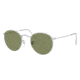 Ray-Ban Round Metal Sunglasses - Men's, Silver Frame, Green Bottle 50 mm Lenses, RB3447-91984E-50