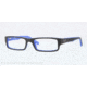 Ray-Ban RX5246 Eyeglass Frames 5224-50 - Top Black On Matte Blue Frame, Demo Lens Lenses
