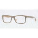 Ray-Ban RX5287 Single Vision Prescription Eyeglasses 5177-5418 - Top Beige/Variegated Brown Frame, Demo Lens Lenses