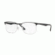 Ray-Ban RX6363 Single Vision Prescription Eyeglasses 2861-52 - Silver Top On Black Frame