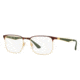 Ray-Ban RX6363 Single Vision Prescription Eyeglasses, 54mm, Gold Top Matte Havana, RX6363-3019-54-SV