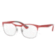 Ray-Ban RY1054 Eyeglass Frames 4072-49 - Silver On Top Matte Red Frame