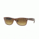 Ray-Ban Wayfarer RB2132 Sunglasses 614585-52 - Top Brushed Brown On Trasp Frame, Brown Gradient Dark Brown Lenses
