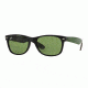Ray-Ban Wayfarer RB2132 Sunglasses 61844E-52 - Matte Black Frame, Green Lenses