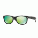 Ray-Ban Wayfarer RB2132 Sunglasses 622/19-52 - Rubber Black Frame, Grey Mirror Green Lenses
