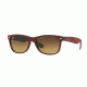 Ray-Ban Wayfarer RB2132 Sunglasses 624085-58 - Black/top Bordo' Alcantara Frame, Brown Gradient Lenses
