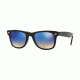 Ray-Ban WAYFARER RB4340 Sunglasses 601/4O-50 - Black Frame, Brown Gradient Brown Mirror Bl Lenses