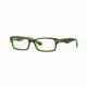 Ray-Ban Youth RY1530 Eyeglass Frames 3665-48 - Top Brown On Green Fluo Frame