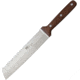 Razolution Buffet Knife Walnut Fixed Blade Knife, 12.5in Overall, 7.5in Satin Double Edge SS Blade, Walnut Handle, One Standard Edge And One Serrated Edge, 58101