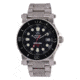 REACTOR Polaris Men's Watch with Never Dark Illuminated Dial, Stainless Case and Bracelet, Black Dial, Medium 42001