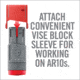 Real Avid Smart-Fit AR15 Vise Block with Sleeve for AR10, Grey, Red, Medium, AV1015SFVB