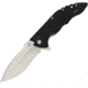 Real Steel E77 Flipper Satin Black Folding Knife,3.25in,Drop Point,Satin,Black,G10 Handle RS5112