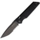 Real Steel Sacra TAC Folding Knife, 3in, Steel, Serrated, Tanto, G10 Handle, Black, 7713B