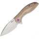 Reate Knives Iron Framelock Folding Knife, Gray titanium handle with brown micarta inlay, IRON PR BRN FLP STN