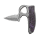 Reate Knives Reate EXO-D Button Lock Knife BB Ti + Purple Haze FatCarbon 2.7" Belt Satin, Black/Gray/Purple, ELMAX, adult, BHQ-212712