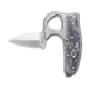 Reate Knives Reate EXO-D Button Lock Knife BB Ti + White Storm FatCarbon 2.7" Belt Satin, Black/Gray/Gray, ELMAX, adult, BHQ-212714