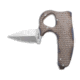 Reate Knives Reate EXO-D Button Lock Knife Flame Grain Frag Titanium 2.7" Belt Satin ELMAX, Blue/Green, ELMAX, adult, BHQ-212719