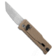 Reate Knives Reate EXO Mini Tanto Gravity Knife Tan Aluminum 2.6" Satin Nitro-V, Tan, Nitro-V, adult, BHQ-220768