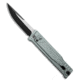 Reate Knives Reate EXO-OG Drop Point OTF Gravity Knife Gray Line Aluminum 3.75" Black, Gray, Nitro-V, adult, BHQ-229422