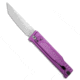 Reate Knives Reate EXO-OG Tanto OTF Gravity Knife Purple Aluminum 3.75" Satin Nitro-V*DISC*, Purple, Nitro-V, adult, BHQ-229503